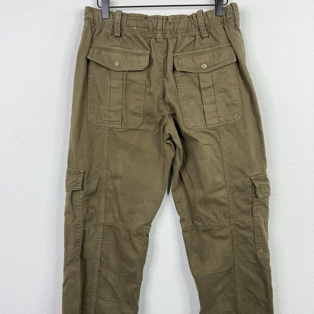 Zara Pants Womens S Green Utility Cargo Gorpcore Hiking Y2K Military Casual - Picture 8 of 11